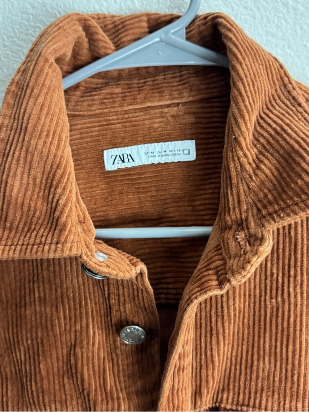Zara Corduroy Button Up Shirt Jacket Size Medium - Picture 4 of 8